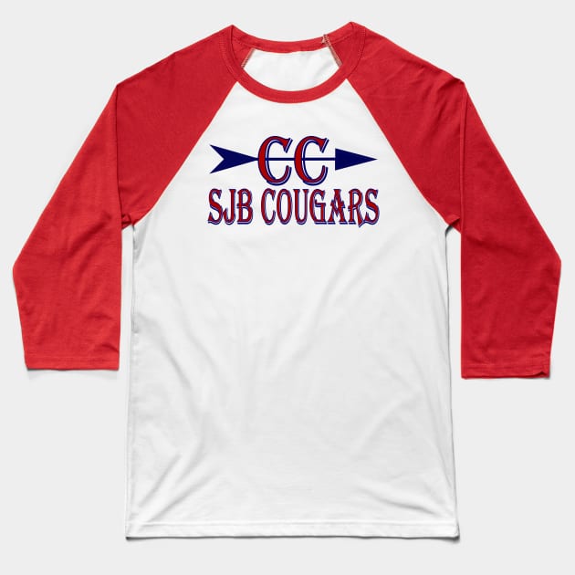 SJB Cougars Cross Country Baseball T-Shirt by Woodys Designs